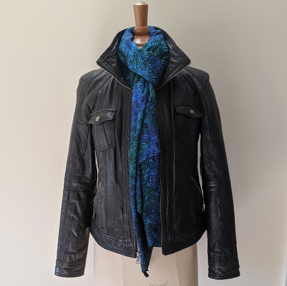 Guess 100% Leather Moto Jacket